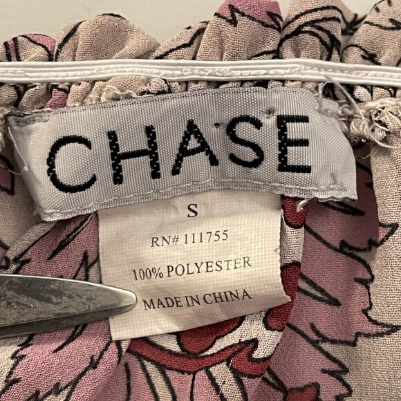 Chase Blouse Women's Small Purple Floral Short Sleeves - Picture 11 of 11